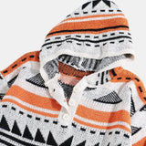 Harajuku Knitted Sweater Oversized Mens Sweater Autumn Men's Casual Loose Jacquard Knit Sweater Hooded Pullover Outer Sweater