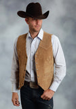 Foesce Men's Suede Slim Single-breasted Vest Casual Western Denim Vest Men's Casual Vest