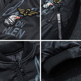 Winter Bomber Jacket Men Military Pilot Jacket Badge Fashion Double Side Wear Motorcycle Jacket Autumn Youth Men Clothing Pocket