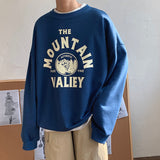 Korean Men's Oversized Sweatshirts Graphic Printed Man  Casual Hoodies Winter Fleece Male Loose Pullovers Tops