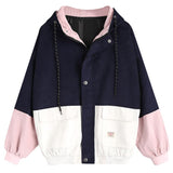 Foesce Autumn Women Corduroy Bomber Jacket Lady Patchwork Casual Jacket Female Clothing Loose Hip Hop Women's Winter Coat