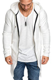 Autumn And Winter New Arrive High Streetwear Mens Hoodies Zipper Hoodies Men Long Jacket Men Slim Fit Hooded Trench Coat Men