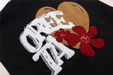 Foesce -NEW American style love Embroidered Baseball Jacket men's Street trend contrast color stitching loose stand collar jacket