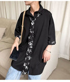 Foesce Short-sleeved Shirt Men Bouse Women White Japanese Summer Short Sleeve Student Korean Loose Fairy Tie Shirts Retro Clothes