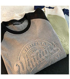 Long-sleeved T-shirt Men Women Extra Large Size Academy Vintage Niche Aesthetic Top Simple Stitching Personality Lover Shirt