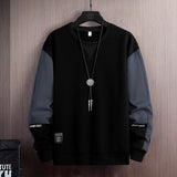 Foesce Solid Color Black White Patchwork Sweatshirt Men'S Hoodies Spring Autumn Hoody Casual Streetwear Clothes