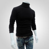Autumn Winter Men's Sweater Mens Turtleneck Solid Color Pullovers Men Clothing Slim Fit Male Knitted Sweaters pull homme