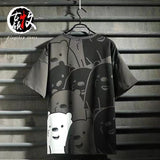 Foesce Old style hip hop fashion men's short sleeve T-shirt color matching style tooling 5-sleeve men's T-shirt