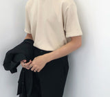 Men's wear summer fashion Solid Color Turtleneck Short Sleeve Tee for men and women korean style casual tops