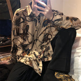 Vintage Fashion New Beach Hawaii Shirts for Men Harajuku Floral Print Long Sleeve Casual Loose Blouse Button Up Shirt