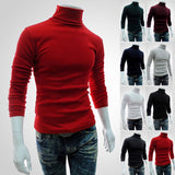 Autumn Winter Men's Sweater Mens Turtleneck Solid Color Pullovers Men Clothing Slim Fit Male Knitted Sweaters pull homme