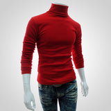 Autumn Winter Men's Sweater Mens Turtleneck Solid Color Pullovers Men Clothing Slim Fit Male Knitted Sweaters pull homme