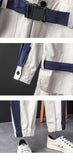 Mens Hip Hop Cargo Jumpsuit Fashion Punk Style Sashes Joggers Overalls Multi Pockets Work Rompers Streetwear Korean Clothes