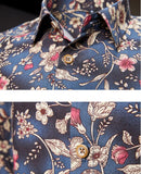 Mens Floral Shirts Vintage Printed Camisa Social Longs Sleeve Shirt Fashion Men Dress Camisa Social Masculina Streetwear