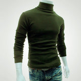 Autumn Winter Men's Sweater Mens Turtleneck Solid Color Pullovers Men Clothing Slim Fit Male Knitted Sweaters pull homme