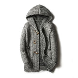 Winter Men's Sweaters Fashion Male Long Knitted Sweater Hooded Coats Casual Slim Fit Knitted Cardigan Jackets Clothing
