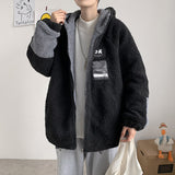 Men's fashion imitation lamb velvet jacket winter Korean trend plus velvet thick ins cotton clothing Harajuku men's clothing