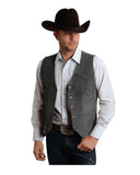 Foesce Men's Suede Slim Single-breasted Vest Casual Western Denim Vest Men's Casual Vest