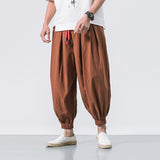 Summer Style Harem Pants Men Chinese Style Casual Loose Cotton Linen Sweatpants Jogger Pants Streetwear Trousers