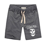 Foesce Shorts High Quality Summer Fashion Skull Printed Men's Casual Fitness Shorts Cotton Knit Short Pants Plus Size S-2XL