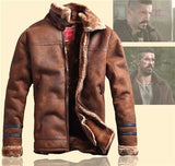 Foesce Russian Style Winter Mens Fur Faux Leather Jacket Casual Fashion Streewear Mens Faux Fur Leather Jackets Overcoat Velvet
