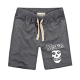 Foesce Shorts High Quality Summer Fashion Skull Printed Men's Casual Fitness Shorts Cotton Knit Short Pants Plus Size S-2XL