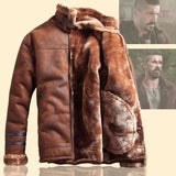 Foesce Russian Style Winter Mens Fur Faux Leather Jacket Casual Fashion Streewear Mens Faux Fur Leather Jackets Overcoat Velvet