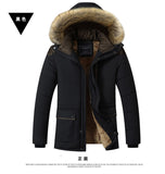 M-5XL Fur Collar Hooded Men Winter Jacket  Fashion Warm Wool Liner Man Jacket and Coat Windproof Male Parkas casaco