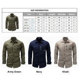 Fashion Mens Shirts Casual Slim Fit 100% Cotton Koszula Long Sleeves Military Men Zip Shirt Camisa Masculina Para Hombre