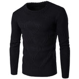 Foesce Autumn Men's Casual Pullover Wool sweater , Warm winter men's round neck solid sweater men , Fashion twist knit sweater