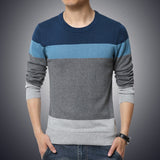 Casual Men's Sweater O-Neck Striped Slim Fit Knittwear Autumn Mens Sweaters Pullovers Pullover Men Pull Homme M-3XL