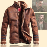 Foesce Russian Style Winter Mens Fur Faux Leather Jacket Casual Fashion Streewear Mens Faux Fur Leather Jackets Overcoat Velvet