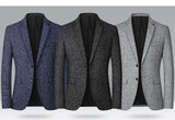 Foesce New Blazers Men Brand Jacket Fashion Slim Casual Coats Handsome Masculino Business Jackets Suits Striped Men's Blazers Tops