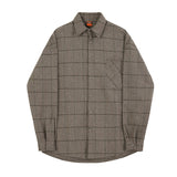Autumn Thick Woolen Plaid Shirts Men's Casual Loose Korean Trend Long Sleeve Button Up fit Tops Fashion