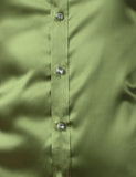 Foesce Green Silk Satin Dress Shirt Men Luxury Brand New Casual Dance Party Long Sleeve Chemise Smooth Wrinkle Free Tuxedo Shirts