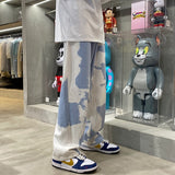 Foesce Tie-dye Jeans Denim Pants Men's Jeans for Men Streetwear Jean Baggy Man Male Oversize Trendyol Mens Wide Men´s Boys Clothing