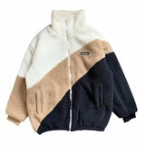 Foesce Autumn Winter New Style Men Coats Fashion Warm Lamb Wool Coat Warm Cotton Clothes Male Loose Stand-up Collar Zipper Tops