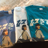 Hip Hop Streetwear Harajuku T Shirt Girl Japanese Kanji Print Tshirt Summer Mens Short Sleeve Cotton Oversized T-Shirt