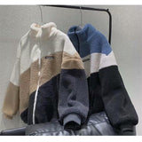 Foesce Autumn Winter New Style Men Coats Fashion Warm Lamb Wool Coat Warm Cotton Clothes Male Loose Stand-up Collar Zipper Tops