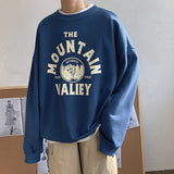 Korean Men's Oversized Sweatshirts Graphic Printed Man  Casual Hoodies Winter Fleece Male Loose Pullovers Tops