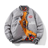 Streetwear Winter Jacket Men Women Hip Hop Letter Basketball Jacket Casual Varsity Jacket Men Cartoon Anime Couple Male Two Side