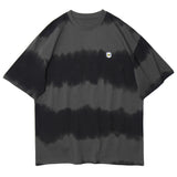 Harajuku Tie Dye Striped Graphic T Shirts Men Short Sleeve Cotton Oversize Loose Tees Tops Summer Hip Hop Streetwear