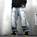 Hip hop Harem Jeans Men Casual Denim Cargo Pants Loose Baggy Wide Leg Jeans Trousers Street Jeans