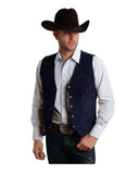 Foesce Men's Suede Slim Single-breasted Vest Casual Western Denim Vest Men's Casual Vest