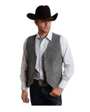 Foesce Men's Suede Slim Single-breasted Vest Casual Western Denim Vest Men's Casual Vest