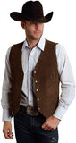 Foesce Men's Suede Slim Single-breasted Vest Casual Western Denim Vest Men's Casual Vest