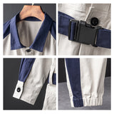 Mens Hip Hop Cargo Jumpsuit Fashion Punk Style Sashes Joggers Overalls Multi Pockets Work Rompers Streetwear Korean Clothes