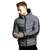 Fashion Winter New Warm Cotton Jacket Muscle Hooded Zipper Jacket Men's Casual Loose Cotton Jacket Coat