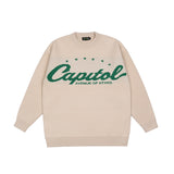 Japanese Retro Alphabet Stars Crew Neck Sweater Men and Women Pullover High Street Oversize Loose Casual Autumn Sweaters