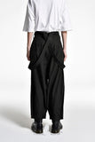 Men's spring and autumn wide leg pants overalls loose men's casual pants large size suspenders Japanese